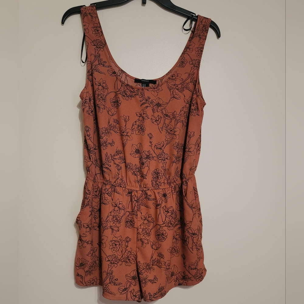 Forever 21 Rust Floral Romper